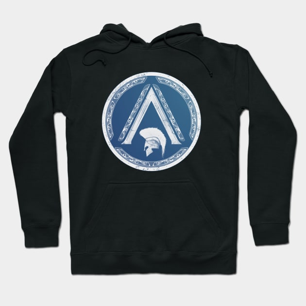 Sparta Helmet Lambda Symbol Hoodie by NicGrayTees